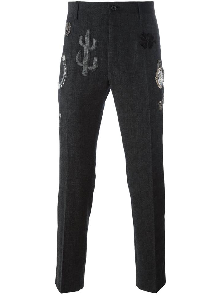 Dolce & Gabbana Prince Of Wales Check Patched Trousers