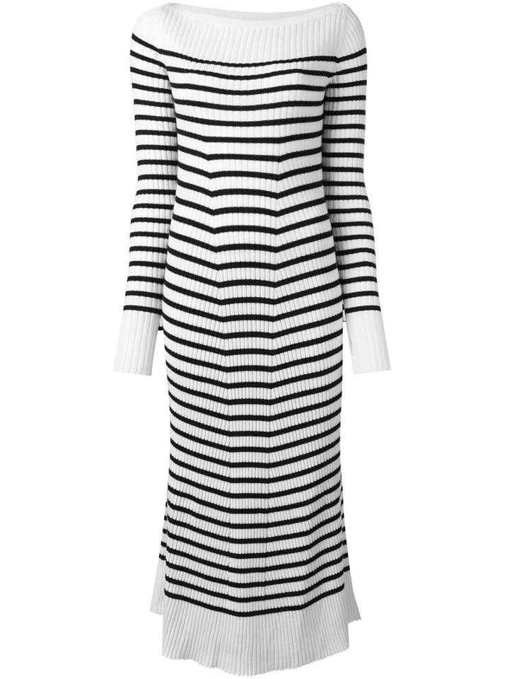 Erika Cavallini Striped Midi Dress, Women's, Size: Small, Blue, Virgin Wool