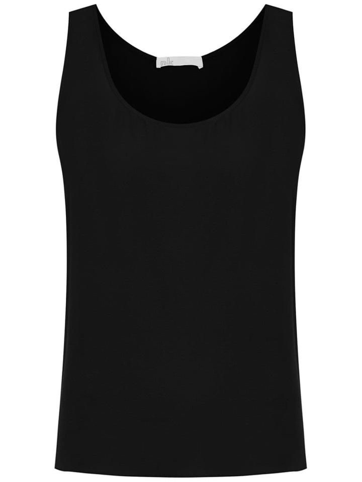 Nk Sleeveless Silk Top - Black
