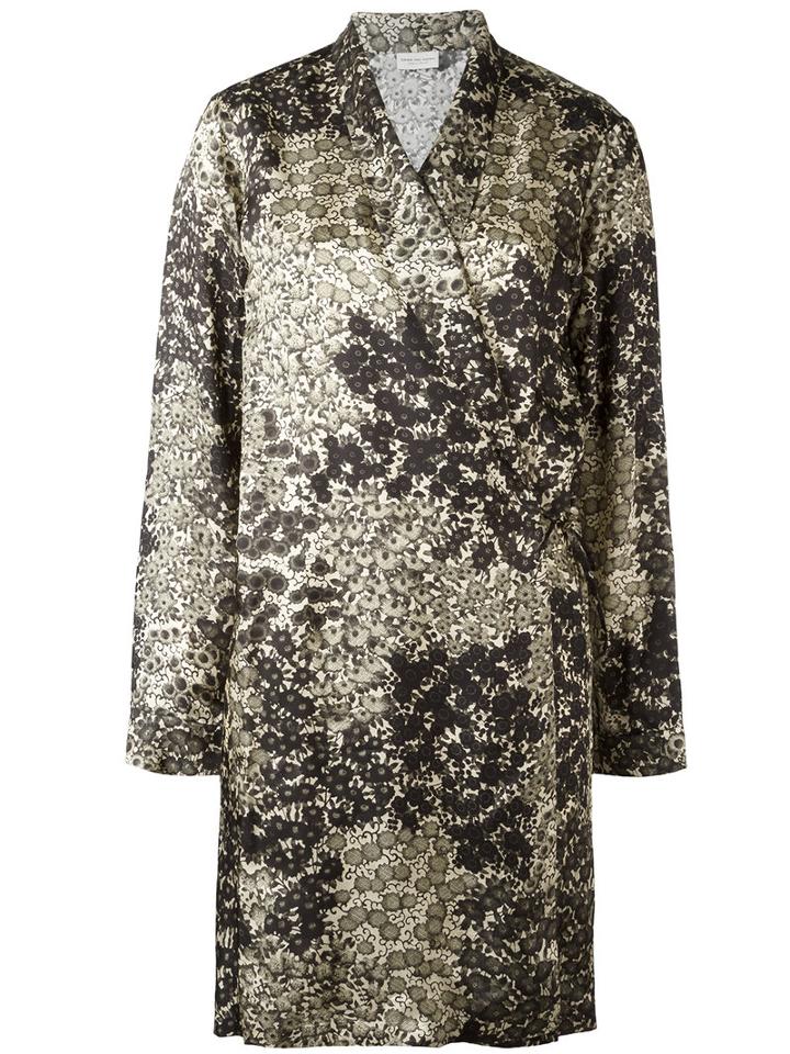 Dries Van Noten Printed Wrap Jacket, Women's, Size: Small, Nude/neutrals, Viscose