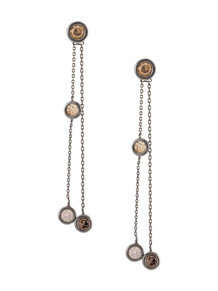 Jemma Sands 18kt White Gold Lexington Diamond Earrings - Metallic