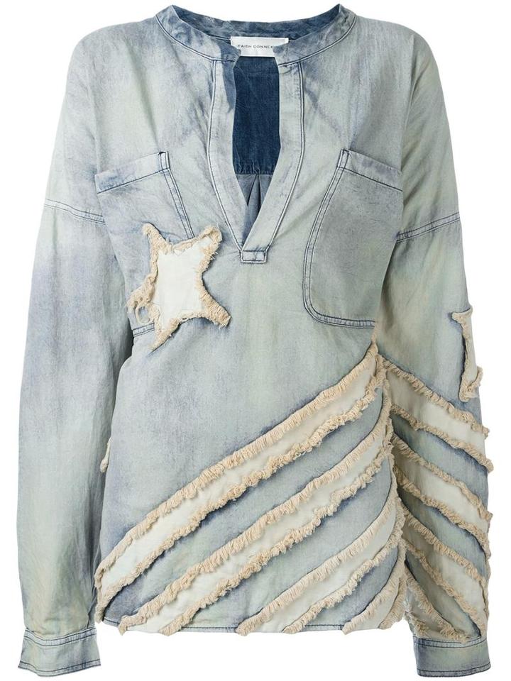 Faith Connexion Oversized Denim Blouse, Women's, Size: Xs, Blue, Cotton