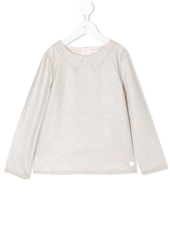 Carrèment Beau - Glitter Blouse - Kids - Spandex/elastane/viscose/polyester - 10 Yrs, Nude/neutrals