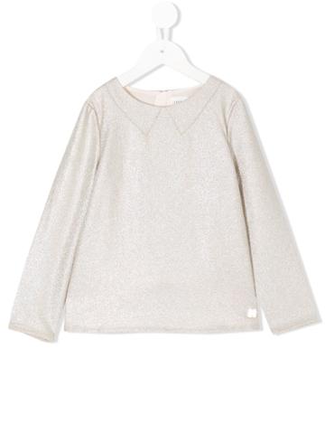 Carrèment Beau - Glitter Blouse - Kids - Spandex/elastane/viscose/polyester - 10 Yrs, Nude/neutrals