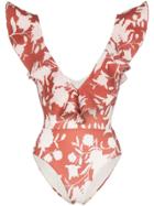 Johanna Ortiz Bahia Sonora Ruffle Swimsuit - Brown