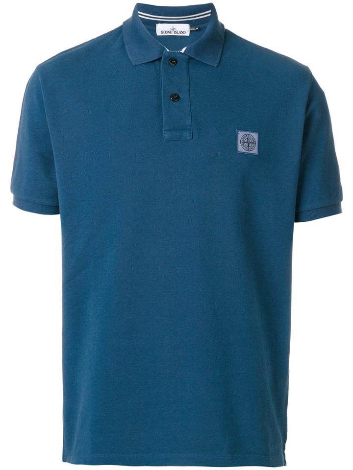 Stone Island Branded Polo Shirt - Blue
