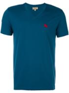 Burberry V Neck T-shirt, Men's, Size: Xl, Blue, Cotton