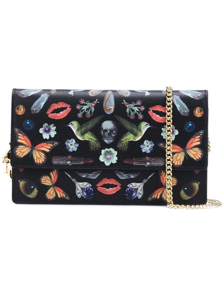 Alexander Mcqueen 'obsession' Print Clutch, Women's, Black