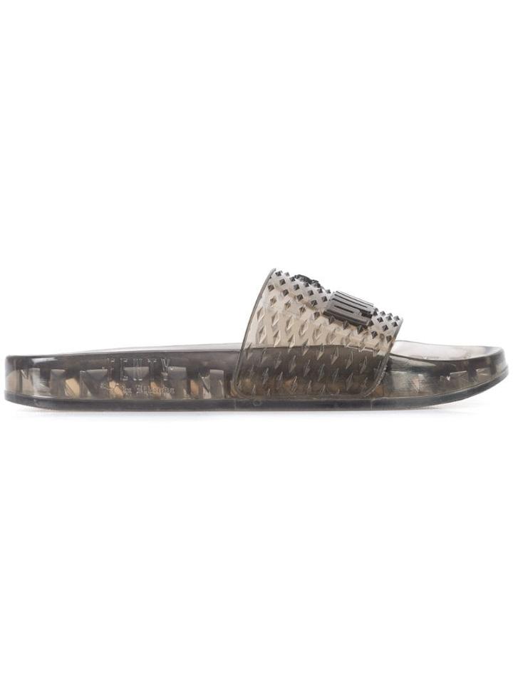 Fenty X Puma Logo Embossed Slides - Black