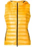 Herno Zipped Hooded Gilet, Women's, Size: 40, Yellow/orange, Spandex/elastane/polyamide/feather Down