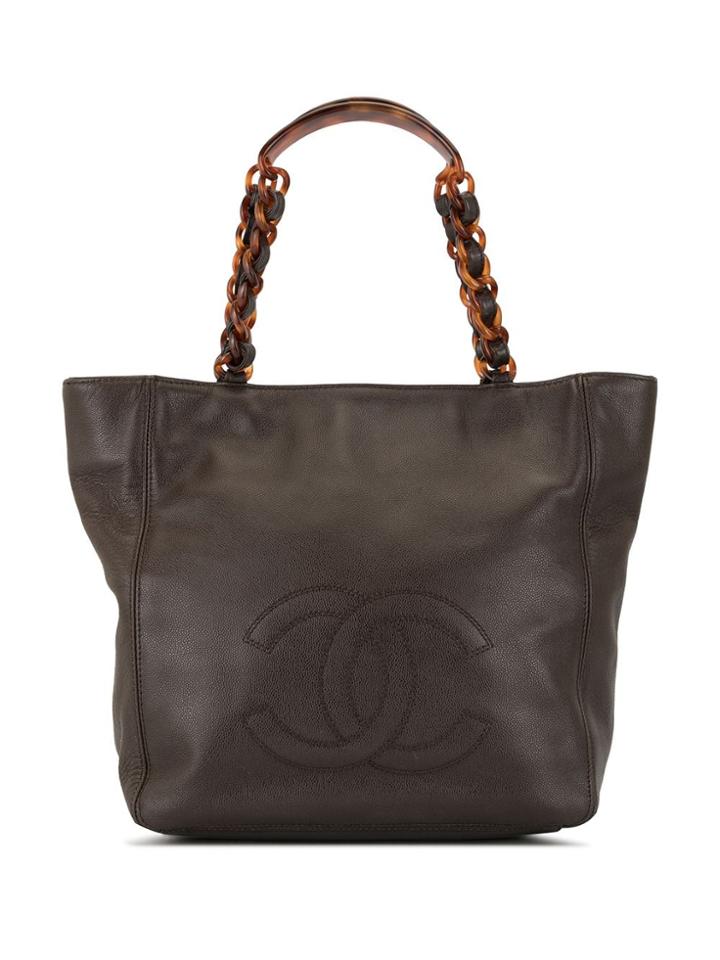 Chanel Pre-owned Cc Tortoiseshell Tote - Brown