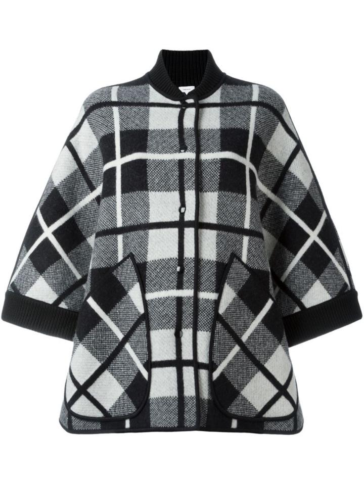 M Missoni Checked Oversized Coat, Women's, Size: Small, Black, Virgin Wool