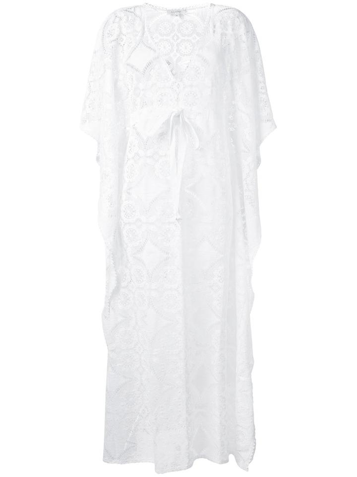 Crochet Kaftan Dress - Women - Cotton - M, White, Cotton, Celia Dragouni