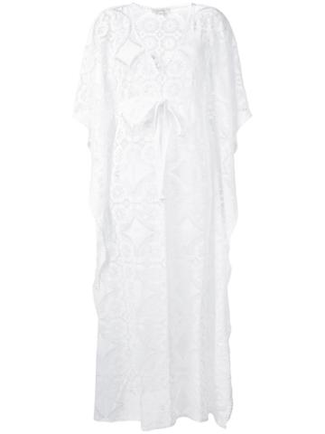 Crochet Kaftan Dress - Women - Cotton - M, White, Cotton, Celia Dragouni