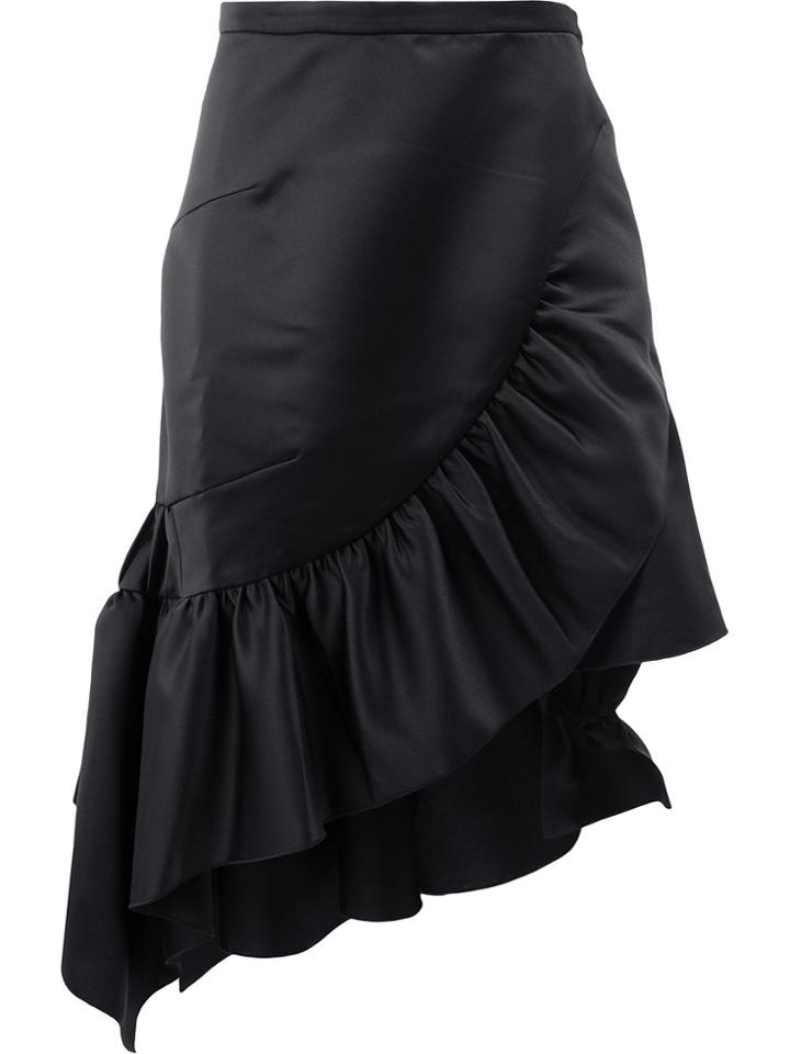 Koché Frill Trim Asymmetric Skirt - Black