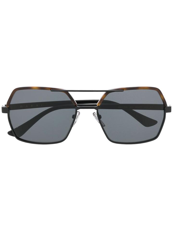 Marni Eyewear Oversized Aviator Sunglasses - Black