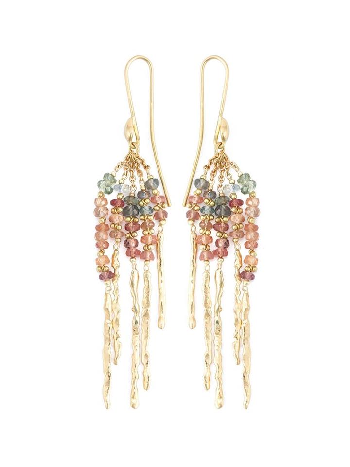 Natasha Collis 'rod' Sapphire Earrings, Women's, Metallic