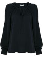 Tibi Tie Neck Jumper - Black