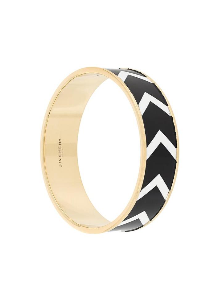 Givenchy Chevron Pattern Bracelet, Women's, Size: Large, Black