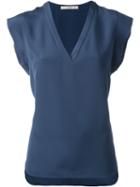 Etro V-neck T-shirt, Women's, Size: 42, Blue, Silk