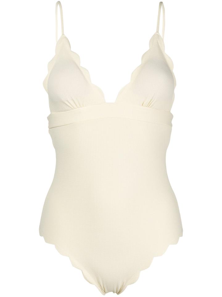 Marysia Scalopped Bikini Suit - White