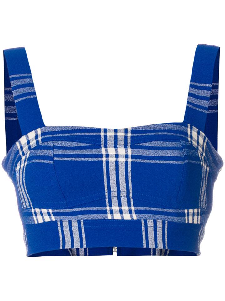 Wood Wood Carolat Checked Crop Top - Blue