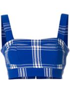 Wood Wood Carolat Checked Crop Top - Blue