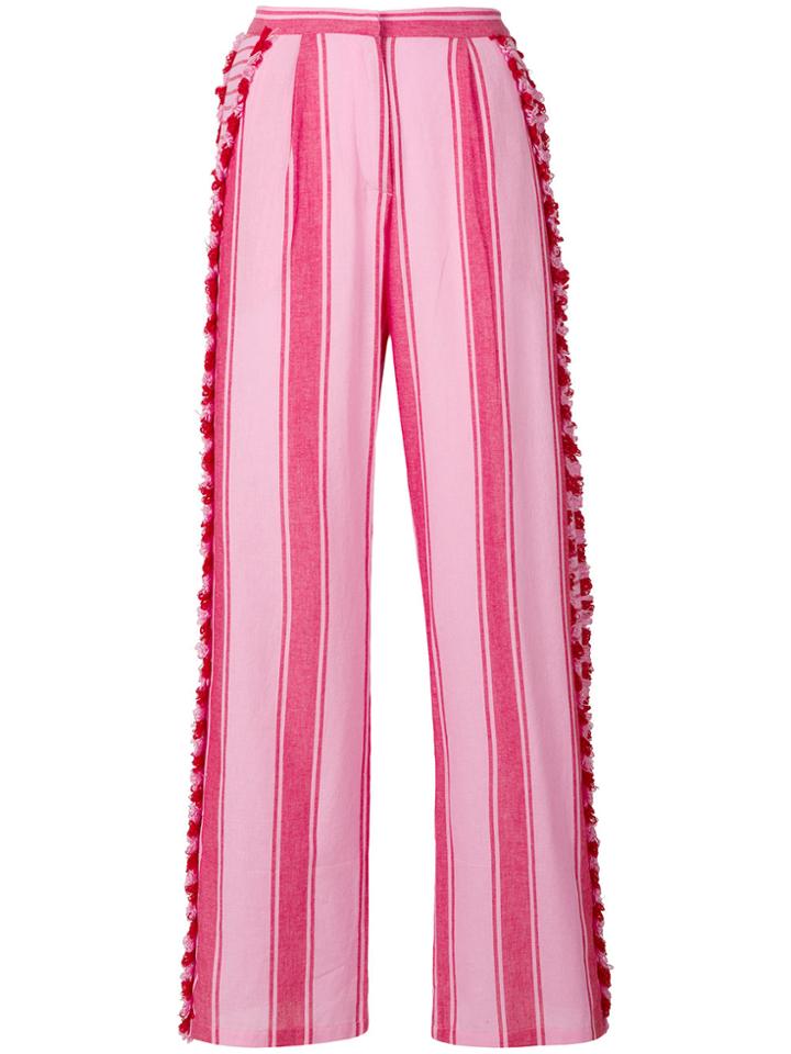 Dodo Bar Or Tasselled Striped Trousers - Pink & Purple