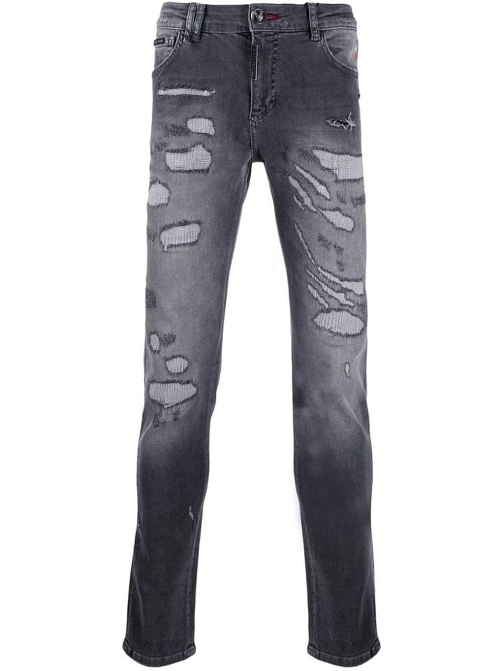 Philipp Plein Slim Fit Skull Jeans - Black