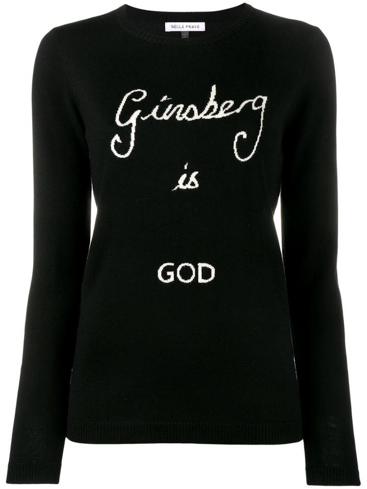 Bella Freud Ginsberg Is God Sweater, Women's, Size: Large, Black, Wool