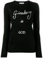 Bella Freud Ginsberg Is God Sweater, Women's, Size: Large, Black, Wool