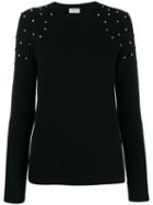 Saint Laurent Cashmere Crystal-embellished Sweater - Black