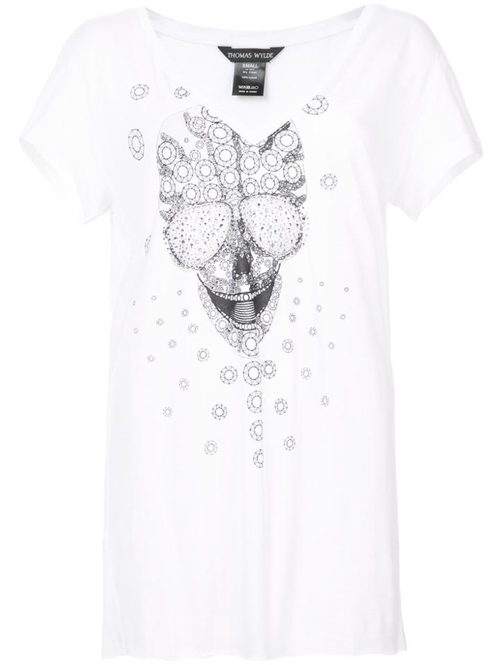 Thomas Wylde Surie V-neck T-shirt - White