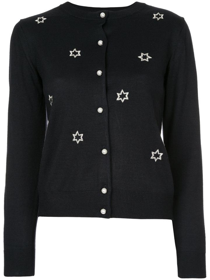Muveil Star Appliqué Cardigan - Blue