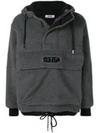 Gcds Fleece Hooded Sweatshirt - Grey