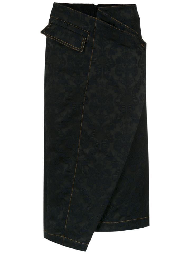Reinaldo Lourenço Asymmetric Midi Skirt - Blue