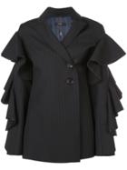 Ellery Ruffled Sleeve Blazer Jacket - Black