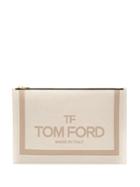 Tom Ford Logo Clutch Bag - Neutrals