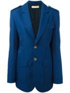 Marni Oversized Suit Jacket, Women's, Size: 42, Blue, Silk/polyester