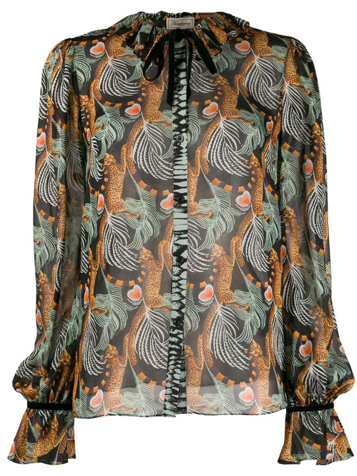 Temperley London Maggie Leaf Print Shirt - Black