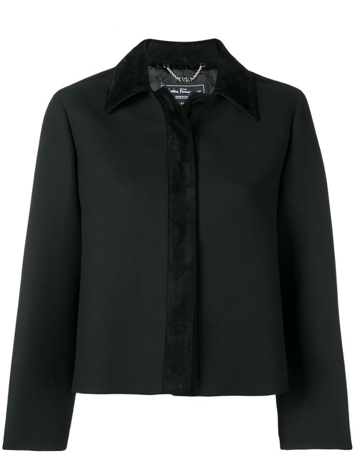 Salvatore Ferragamo Collared Jacket - Black