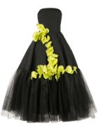 Christian Siriano Ruffled Contrast Ball Gown - Black