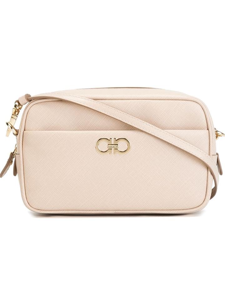 Salvatore Ferragamo Double Gancio Camera Bag, Women's, Nude/neutrals, Calf Leather
