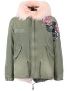 Mr & Mrs Italy Roses Print Short Parka - Green