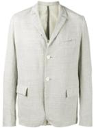 Kazuyuki Kumagai - Creased Single Breasted Jacket - Men - Cotton/linen/flax/cupro/wool - 3, Grey, Cotton/linen/flax/cupro/wool