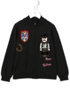 Dolce & Gabbana Kids Cowboy Patch Zip Cardigan, Boy's, Size: 6 Yrs, Grey