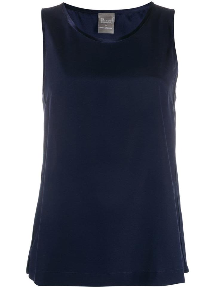 Lorena Antoniazzi Satin Trim Tank Top - Blue