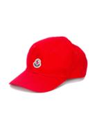 Moncler Kids Logo Cap, Girl's, Size: 56 Cm, Red
