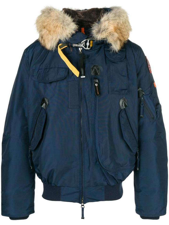 Parajumpers Fur Trimmed Dip Front Jacket - Blue