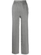 Michael Michael Kors Checkered Print Wide Leg Trousers - Black